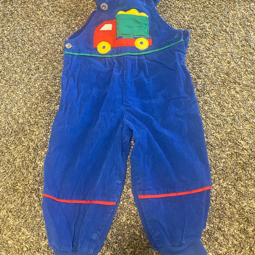 Blue Kids Overalls with Truck Design